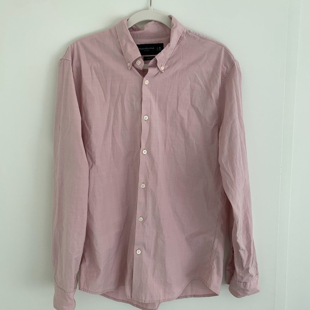 Men's Pink Abercrombie & Fitch Button Down Shirt